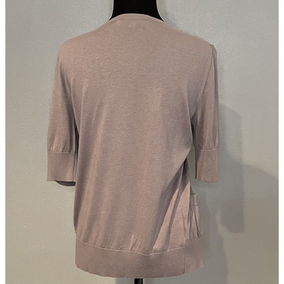 LOFT Women's Medium V-Neck Cardigan‎ Sweater 3/4 Sleeve Button Front, Pockets - Picture 7 of 8